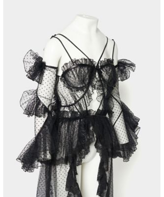 【受注商品】ｄｏｔ　ｔｕｌｌｅ　ｌｅａｔｈｅｒ　ｒｉｂｂｏｎ　ｃａｍｉ　ｄｒｅｓｓ　ＴＤー２５ＡＷーＤＳ０３