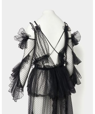 【受注商品】ｄｏｔ　ｔｕｌｌｅ　ｌｅａｔｈｅｒ　ｒｉｂｂｏｎ　ｃａｍｉ　ｄｒｅｓｓ　ＴＤー２５ＡＷーＤＳ０３
