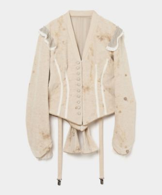 tanaka daisuke (Women)/タナカダイスケ 【受注商品】ｓｔａｉｎ　ｐｒｉｎｔ　ｂｕｓｔｌｅ　ｊａｃｋｅｔ　ＴＤー２５ＡＷーＪＫ０２
