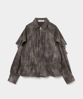 ＜tanaka daisuke (Women)＞【受注商品】ｄｒａｗｓｔｒｉｎｇ　ｆａｄｅ　ｌｅａｔｈｅｒ　ｂｌｏｕｓｏｎ　ＴＤー２５ＡＷーＪＫ５１ーＣＢ