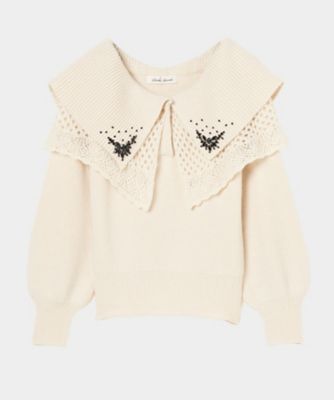 ＜tanaka daisuke (Women)＞【受注商品】ｂｉｊｏｕ　ｔｉａｒａ　ｏｆｆーｓｈｏｕｌｄｅｒ　ｋｎｉｔ　ＴＤー２５ＡＷーＫＮ５２