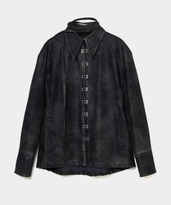 tanaka daisuke (Women)/タナカダイスケ 【受注商品】ｆａｄｅ　ｌｅａｔｈｅｒ　ｈｏｏｋ　ｓｈｉｒｔ　ｊａｃｋｅｔ　ＴＤー２５ＡＷーＳＨ５１ーＢＫ