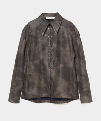 ジャケット・アウター theredthread 受注商品】fade leather hook shirt