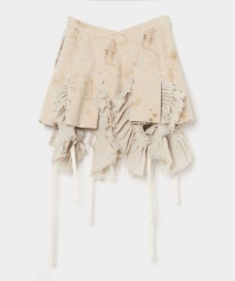 【受注商品】ｓｔａｉｎ　ｐｒｉｎｔ　ｆｒｉｌｌ　ｐｌｅａｔｅｄ　ｓｋｉｒｔ　ＴＤー２５ＡＷーＳＫ０１