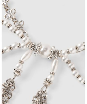 【受注商品】ｐｅａｒｌ　ｒｉｂｂｏｎ　ｃｈａｉｎ　ｎｅｃｋｌａｃｅ　ＴＤー２５ＳＳーＡＣ２１