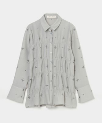 ＜tanaka daisuke (Women)＞【予約販売】８月中旬以降お届け　ｃｒｏｓｓ　ｅｍｂｒｏｉｄｅｒｙ　ｓｈｉｒｒｉｎｇ　ｓｈｉｒｔ　２６ＳＳ／ＴＤー２６ＳＳーＳＨ５１