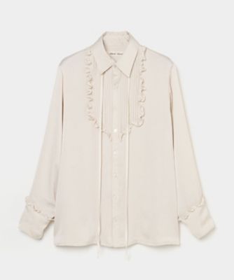 ＜tanaka daisuke (Women)＞【予約販売】８月中旬以降お届け　ｐｉｎ　ｔｕｃｋ　ｆｒｉｌｌｅｄ　ｓｈｉｒｔ　２６ＳＳ／ＴＤー２６ＳＳーＳＨ５５