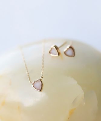 ハートネックレスフローラルホワイト