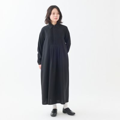 GRANDMA MAMA DAUGHTER ロングシャツワンピース 1 バンドカラーシャツワンピース KATO` GRANDMA MAMA DAUGHTER