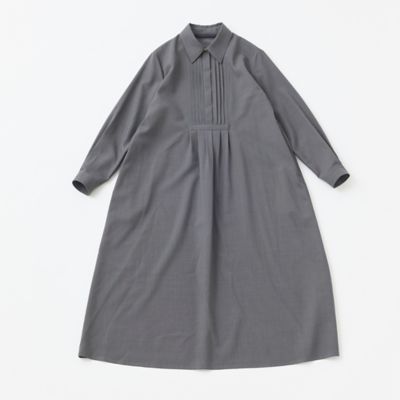 GRANDMA MAMA DAUGHTER (Women)/グランマ ママ ドーター タックビブシャツワンピース 203GRAY ワンピース・ドレス【三越伊勢丹/公式】