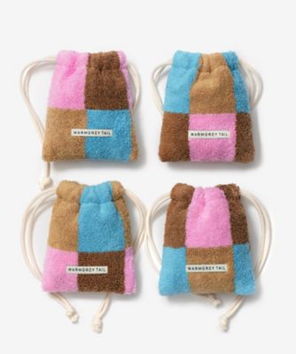 ＜WARMGRAY TAIL (Women)＞【ウォームグレイテールおまとめ】チェックテリーポーチ　ＴＥＲＲＹＰＯＵＣＨ０７