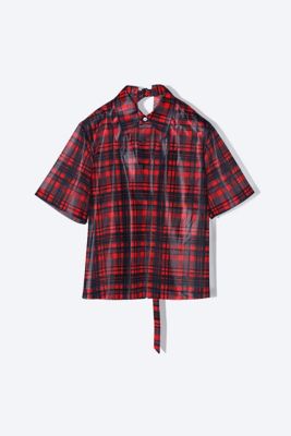 ＜TOGA＞Ｍｅｓｈ　ｐｒｉｎｔ　Ｓ／Ｓ　ｓｈｉｒｔ　ＴＰ２４１－ＦＪ２２０