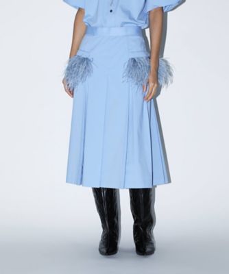 Ｃｏｔｔｏｎ　ｓｋｉｒｔ　ｗｉｔｈ　ｆｅａｔｈｅｒ　ＴＰ２４２－ＦＧ２１４