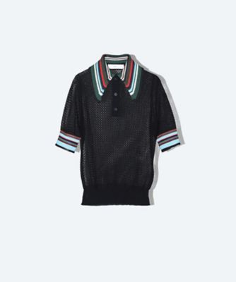 Lace knit polo shirt TP261ーXN201