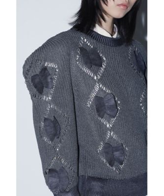 Motif knit pullover1 TP261ーXN203