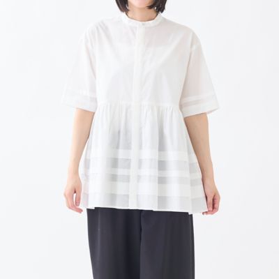 ＜GRANDMA MAMA DAUGHTER (Women)＞ギャザーペプラムチュニックシャツ