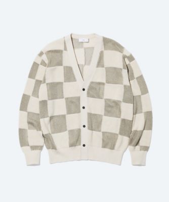 Checkered knit cardigan TV261ー