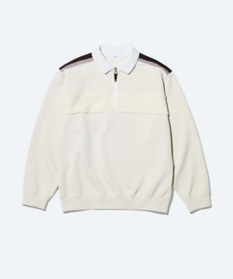 Double jersey pullover half zip