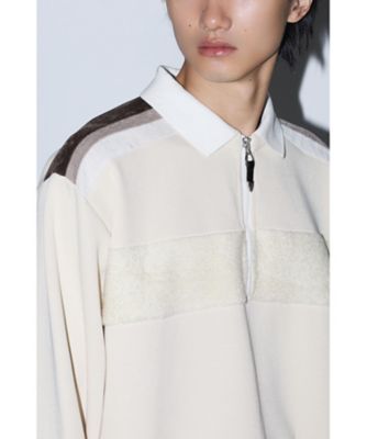 Double jersey pullover half zip