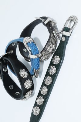 アクセサリー TOGA Concho leather bangle TOGA Women's Concho Leather Bangle in Black Toga Pulla