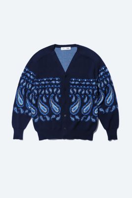 Paisley jacquard knit cardigan