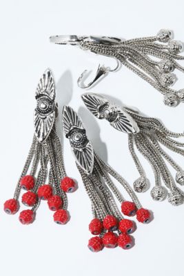 Metal motif earrings TZ251