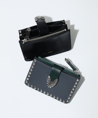 Leather wallet studs small TZ252