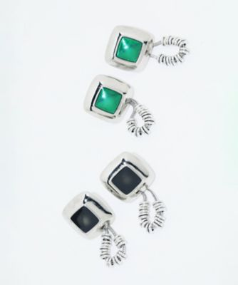 Stone beads pierced earrings TZ261ー