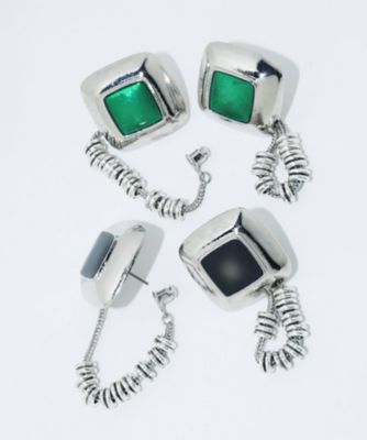 Stone beads pierced earrings TZ261ー