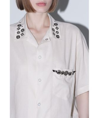 Plain weave metal S／S shirt TZ261ー