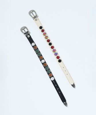Stone leather bangle TZ262ーAK967