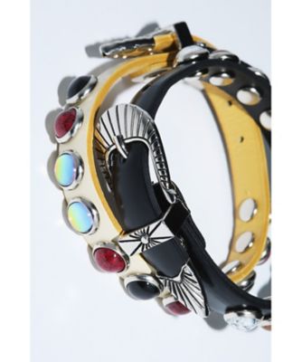 ブラジル産　ベリコサスニジダイコクコガネ　ペア　32mm 27mm Stone leather bangle TZ262ーAK967