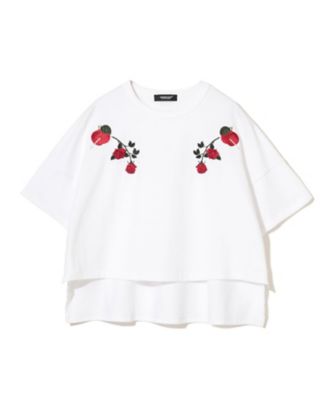 コットンワイドショートＴシャツ　ＦＬＯＷＥＲ　ＵＣ１Ｅ８８０６ー１