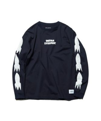 ＜uniform experiment (Men)＞カットソー　ＲＯＣＫＥＴ　ＬＯＧＯ　Ｌ／Ｓ　ＴＥＥ　ＵＥー２６００５２