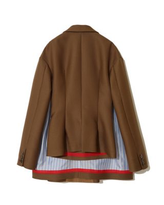 アンダーカバー ウール 縮絨 ジャケット 3 ブラウン アーガイル