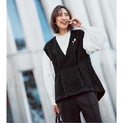 袖ボリュームパールブラウス V51M004 | THREE SQUARE (Women  