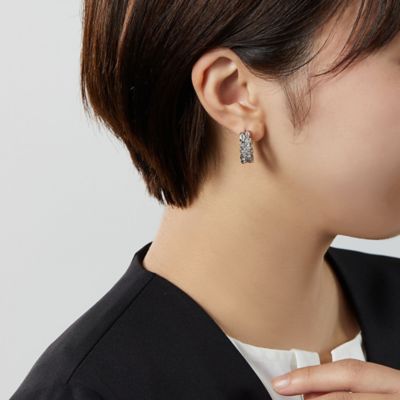 356】ガラスドームとスターフラワーのイヤリング／ピアス 深