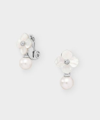 ＜VENDOME BOUTIQUE (Women)＞淡水パール　シェルフラワー　イヤリング　ＶＢＭＥ５６９７　ＵＷ