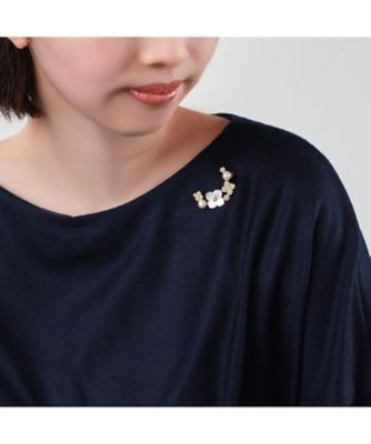 淡水パール シェルフラワー ブローチ VBMV2006 DW | VENDOME