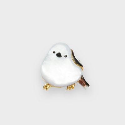 白蝶貝 シマエナガ ブローチ VBMV3652 MP | VENDOME