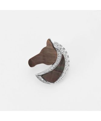 ＜VENDOME BOUTIQUE (Women)＞黒蝶貝　馬ブローチ　ＶＢＭＶ５６７２　ＢＰ