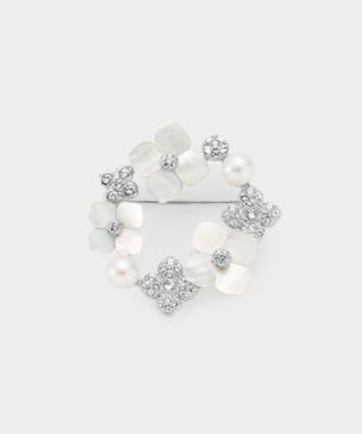 淡水パール シェルフラワー ブローチ VBMV6136 PF | VENDOME