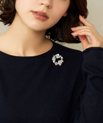 淡水パール シェルフラワー ブローチ VBMV6136 PF | VENDOME