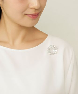 淡水パール シェルフラワー ブローチ VBMV6136 PF | VENDOME