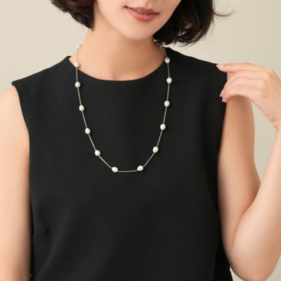 淡水パール　ステーションネックレス　ＶＢＰＮ４５３１６５ＰＦ