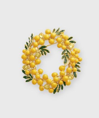 ＜VENDOME BOUTIQUE (Women)＞ミモザフラワーリースブローチ　ＶＢＲＶ９０２９　Ｙ２