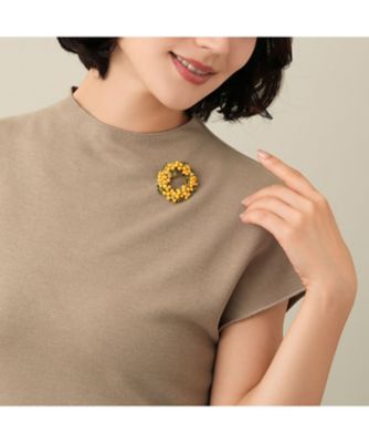 ミモザフラワーリースブローチ VBRV9029 Y2 | VENDOME