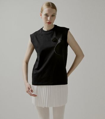 Ｆｌｏｗｅｒ　Ａｐｐｌｉｑｕｅ　Ｓｌｅｅｖｅｌｅｓｓ　Ｔ－ｓｈｉｒｔ　ＶｘＲ－ＳＳ２５０１－Ｌ