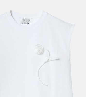 Ｆｌｏｗｅｒ　Ａｐｐｌｉｑｕｅ　Ｓｌｅｅｖｅｌｅｓｓ　Ｔ－ｓｈｉｒｔ　ＶｘＲ－ＳＳ２５０１－Ｌ