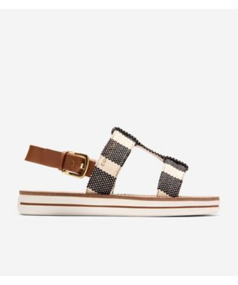 【SALE】COLE HAAN (Women)/コール ハーン ピンチ ロングウィークエンダー サンダル W36541 ブラックアンドナチュラルストライプ/ブリ..